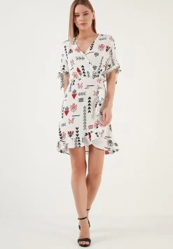 LELA Regular Fit - Jurk - Ecru Orange