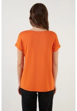 LELA V Neck- T-Shirt Basic - Orange Color -LELA 0588e16d337d4317b445e71f6a5ed285