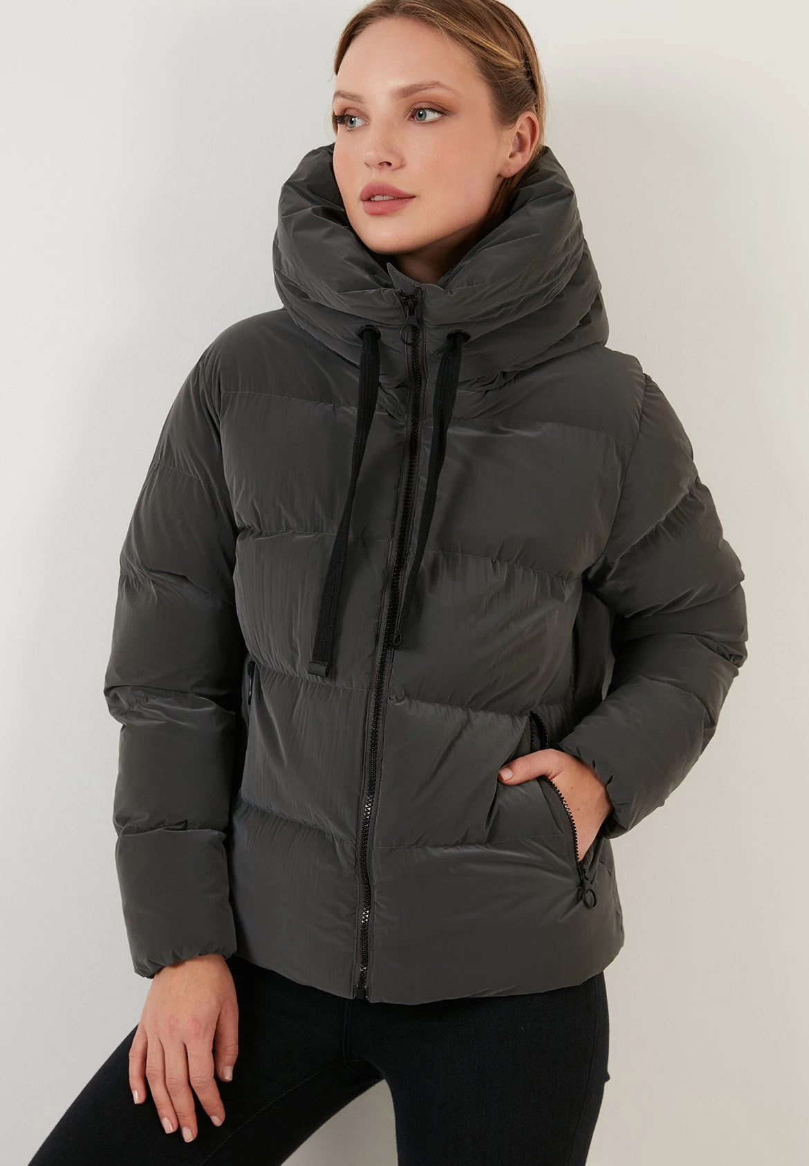 Lela Hooded Puffer Flame - Winterjas - Grey 1 Lela Hooded Puffer Flame - Winterjas - Grey