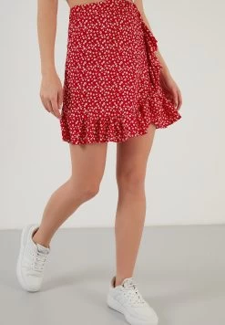 LELA High Waist - Wikkelrok - Red