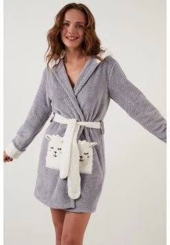 LELA Regular Fit - Badjas - Grey -LELA 0bf6e39a1dad4ae798123e6f890b9913