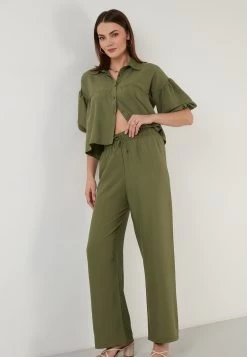 LELA Loose Fit- Broek - Khaki 11 LELA Loose Fit- Broek - Khaki -LELA 0cd1b3f3ac514c68a4a24664230facbb