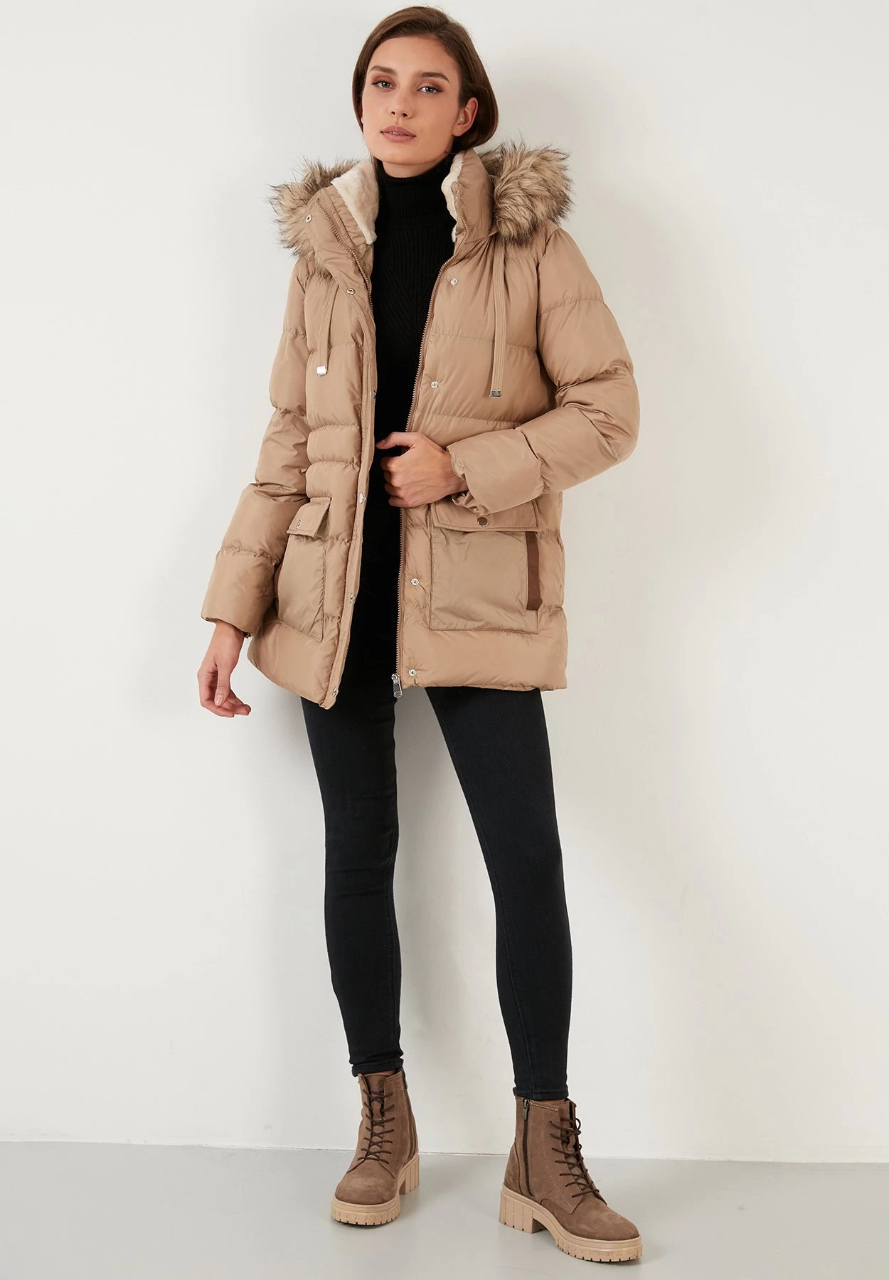 LELA Regular Fit - Winterjas - Dark Beige 2 LELA Regular Fit - Winterjas - Dark Beige - Afbeelding 2