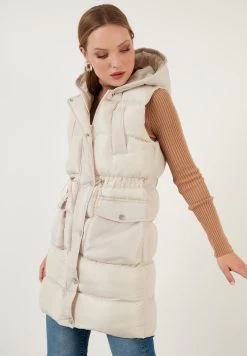 LELA Regular Fit - Bodywarmer - Stone -LELA 0f58afaeae5a441d80131e936178f28c