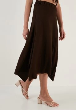 LELA A-Lijn Rok - Brown -LELA 1172cc6bddb245f9b01455954910c8b5