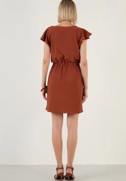 LELA Regular Fit - Jurk - Brick Red -LELA 12b575ff56794010b1b857b68ed348bd