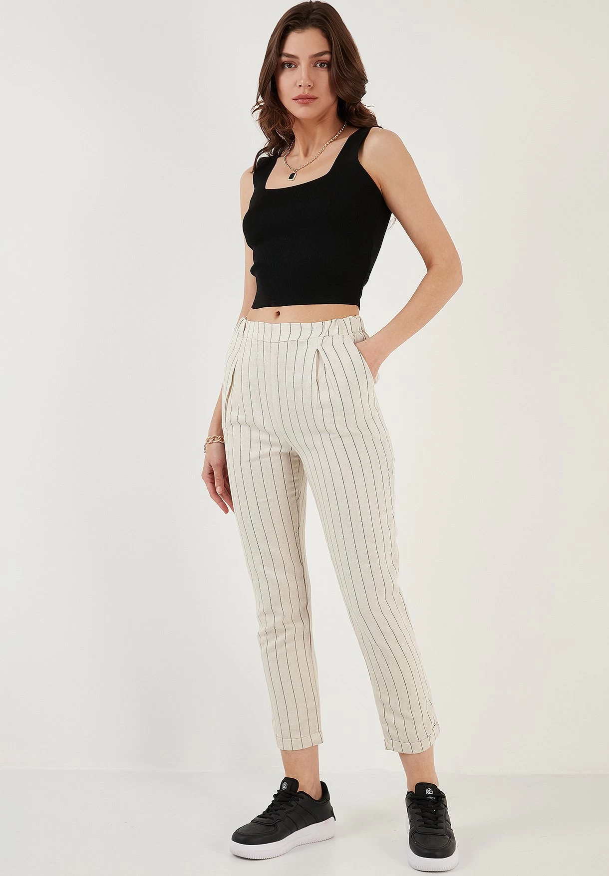 LELA Slim Fit - Broek - Ecru 2 LELA Slim Fit - Broek - Ecru - Afbeelding 2