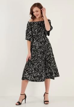 LELA Slim Fit - Jurk - Metallic Black