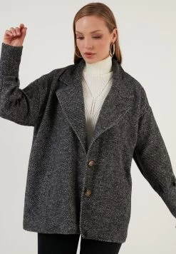 LELA Loose Fit - Halflange Jas - Black -LELA 1cb93414f9d649e7a9f86b0991a369d1