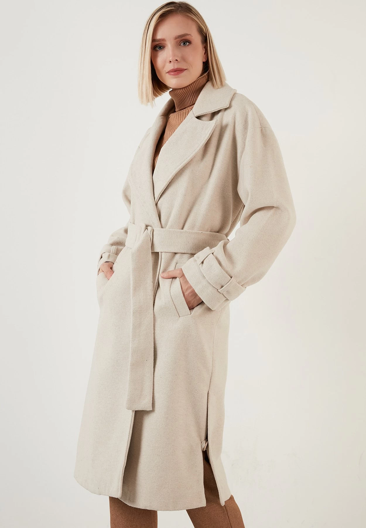 LELA Regular Fit - Trenchcoat - Stone 3 LELA Regular Fit - Trenchcoat - Stone - Afbeelding 3