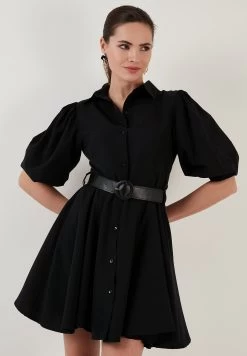 LELA Regular Fit - Blousejurk - Black