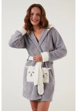 LELA Regular Fit - Badjas - Grey -LELA 2b952f75a93c40b6930bdee80eecf03d