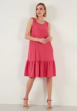 LELA Regular Fit- Jurk - Fuchsia -LELA 2c48cae3f8d34281be1f77754567695e