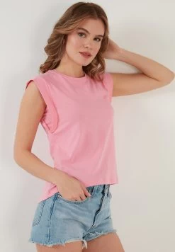 LELA Crew Neck- Top - Pink Melange -LELA 2cf1f180f15b43f8944a7c6b284e3d73
