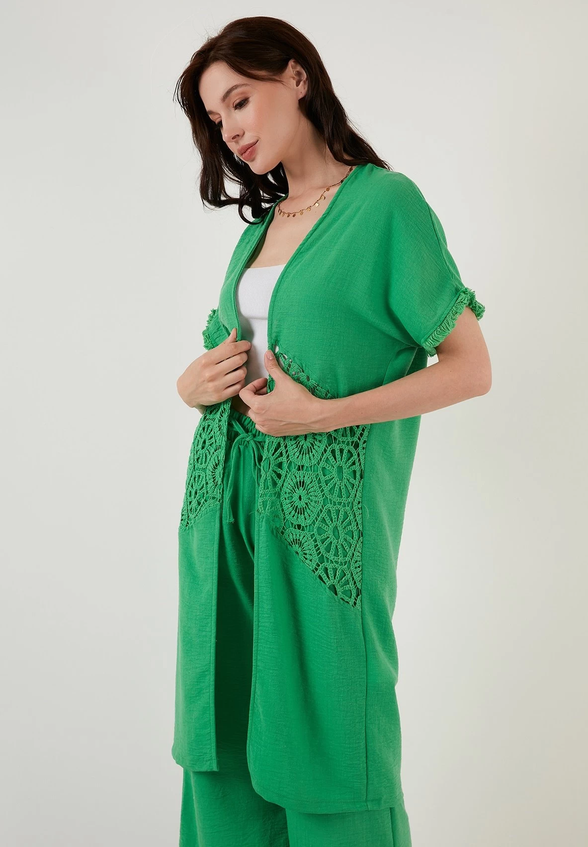 LELA Two Piece Set - Regular Fit - Vest - Green 3 LELA Two Piece Set - Regular Fit - Vest - Green - Afbeelding 3