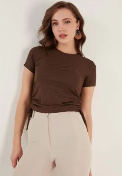 LELA Slim Fit - Blouse - Brown -LELA 30404f030eb54c43bd8ec6723f86ab60