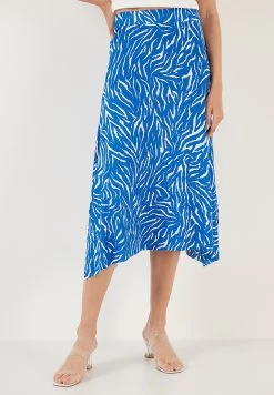 LELA Midi- A-Lijn Rok - Blue -LELA 32b406ead71442a0b72128dc4733c882