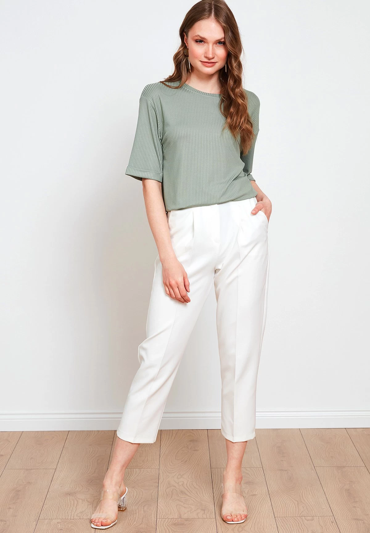 LELA Slim Fit - Blouse - Green 2 LELA Slim Fit - Blouse - Green - Afbeelding 2