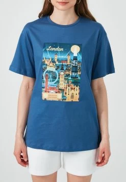 LELA Loose Fit - T-Shirt Print - Indigo