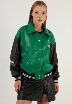 LELA Loose Fit - Imitatieleren Jas - Benetton Color