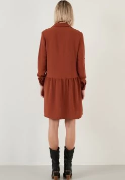 LELA Regular Fit - Blousejurk - Brick Red -LELA 3b5d0378fc0c4310a6c5b6f850d7953e