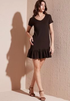 LELA Regular Fit - Jurk - Brown -LELA 3bd438bf585d444aa31d4f397ed0ed21