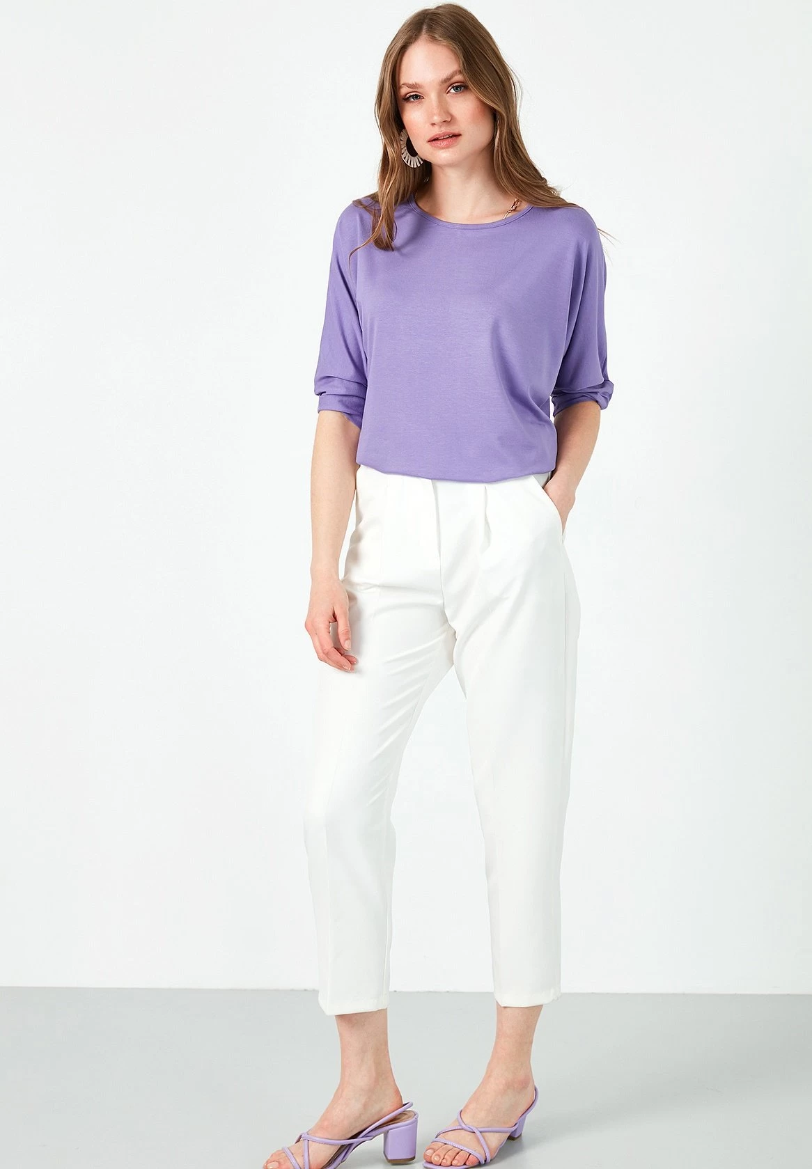 LELA Crew Neck- Longsleeve - Lilac 2 LELA Crew Neck- Longsleeve - Lilac - Afbeelding 2