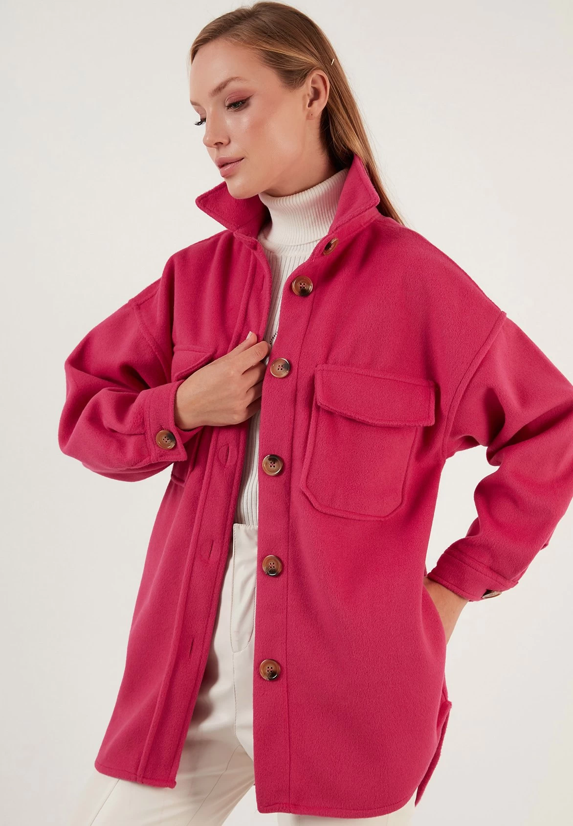 LELA Loose Fit - Lichte Jas - Fuchsia 3 LELA Loose Fit - Lichte Jas - Fuchsia - Afbeelding 3