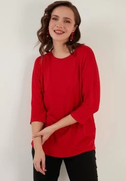LELA Crew Neck- Longsleeve - Red -LELA 4934b426a6aa44e8bbd2862ec326fe49