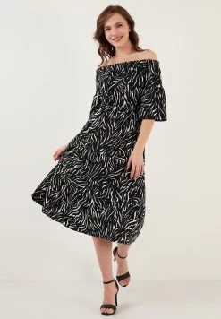 LELA Slim Fit - Jurk - Metallic Black -LELA 494202c2ab574618b11ce540289afb8f