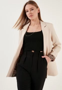 LELA Regular Fit - Blazer - Stone -LELA 4ba27244933744ad9dd0dc67cb820b4e