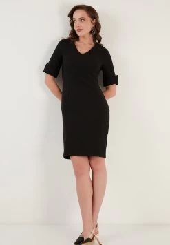 LELA Regular Fit - Etui-Jurk - Black -LELA 4e917fb7beb0459aa6a6f923c9f804a9