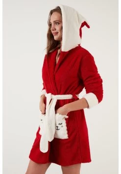 LELA Regular Fit - Badjas - Red -LELA 4fad98fa3d9c40e59a8a9e062d07723c