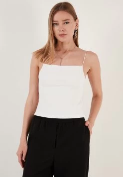 LELA Slim Fit - Top - White -LELA 52bdd475601f412e9e27ca19ebcf90b7