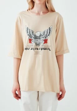 LELA Loose Fit - T-Shirt Print - Stone Colored -LELA 53b550eda9684a38976d36cb19eee657