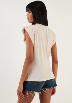 LELA Crew Neck - T-Shirt Basic - Stone -LELA 5798b4ff6f1a459589e8f599079a51e1