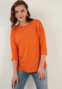 LELA Crew Neck- Longsleeve - Orange -LELA 59c6115833b44bceb18477669fb5420f