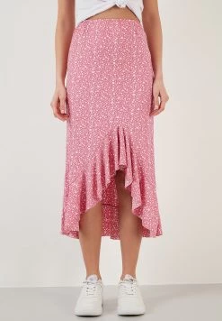 LELA Midi - A-Lijn Rok - Fuchsia