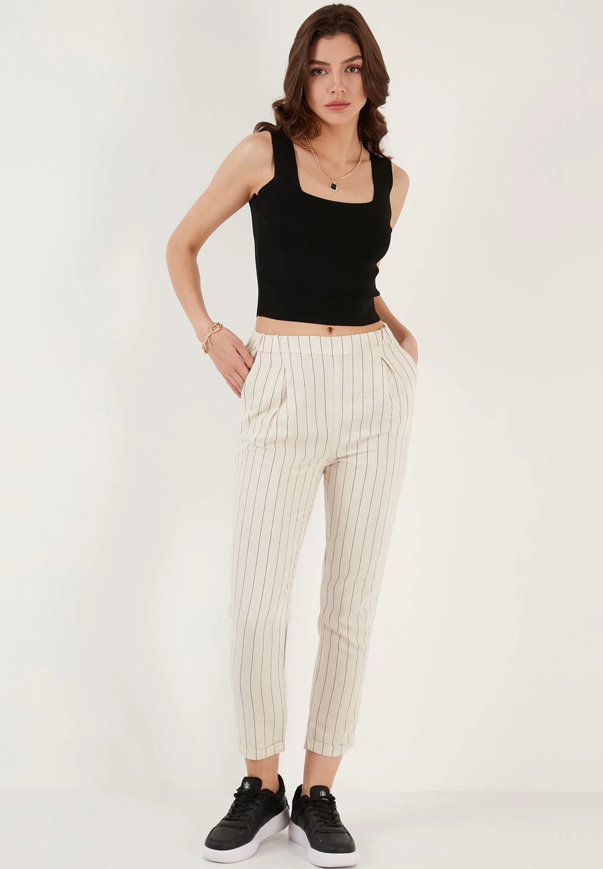 LELA Slim Fit - Broek - Ecru 6 LELA Slim Fit - Broek - Ecru - Afbeelding 6