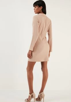 LELA Slim Fit - Etui-Jurk - Stone -LELA 5fb0ddb7372340e19106106d64a7b471