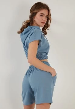 LELA Two Piece Set - Regular Fit - Shorts - Baby Blue -LELA 6128f9275f6b4b24a51d5e85f9f78022