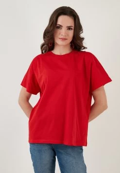 LELA Crew Neck- T-Shirt Basic - Red -LELA 614040d535ee4026b62ce2cce6ad4242