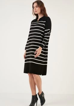 LELA Gebreide Jurk - Black/Light Stone -LELA 6819ef4c81e5492982f94cf8d5f61763