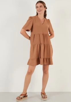 LELA Loose Fit - Jurk - Light Brown -LELA 6ada9053ea4d450484006289b953eb14