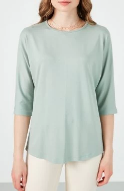 LELA Crew Neck- Longsleeve - Almond Green