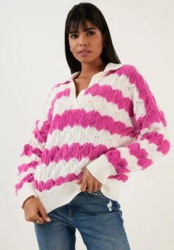 LELA Poloshirt - Ecru/Fuchsia -LELA 742a96e6d84046489ce48a22e482345c