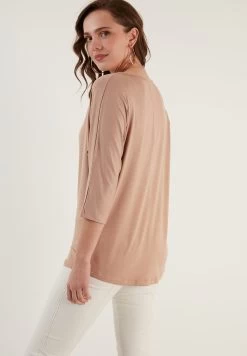 LELA Crew Neck- Longsleeve - Biscuit Color -LELA 76a330dd129d456480a069c5d83b02ff