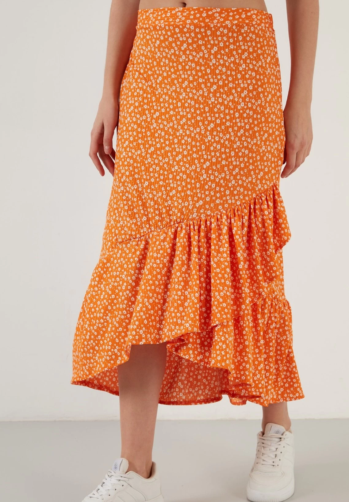 LELA Regular Fit- A-Lijn Rok - Orange Color 1 LELA Regular Fit- A-Lijn Rok - Orange Color