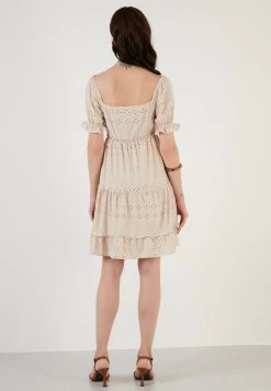 LELA Slim Fit - Jurk - Beige -LELA 830639bc4fd14519b2dd90bc917212b6