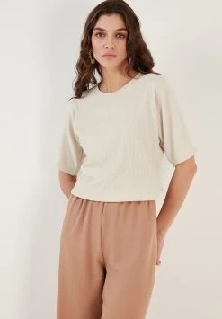 LELA Regular Fit - T-Shirt Basic - Stone -LELA 85165eb289504620ab0c5470d9dfa705